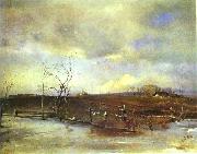 Alexei Savrasov Spring. Kitchen Gardens oil painting artist